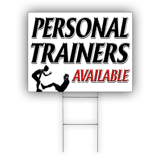 Professional Trainers Available Coroplast Yard Sign