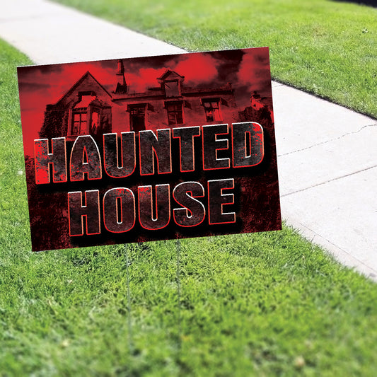 Haunted House Coroplast Yard Sign