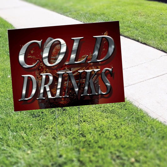 Cold Drinks Coroplast Yard Sign