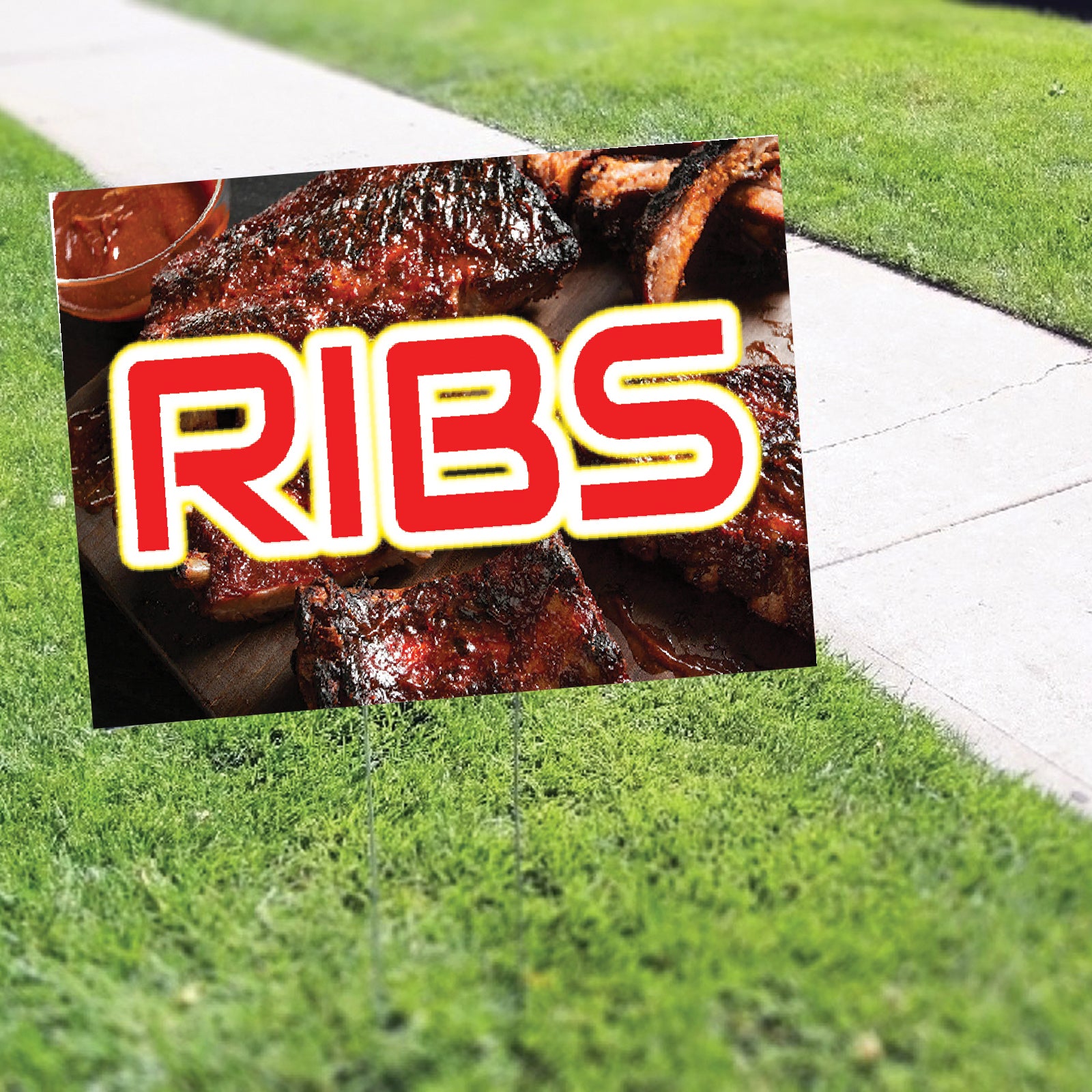 Ribs Coroplast Yard Sign – Sign Fever
