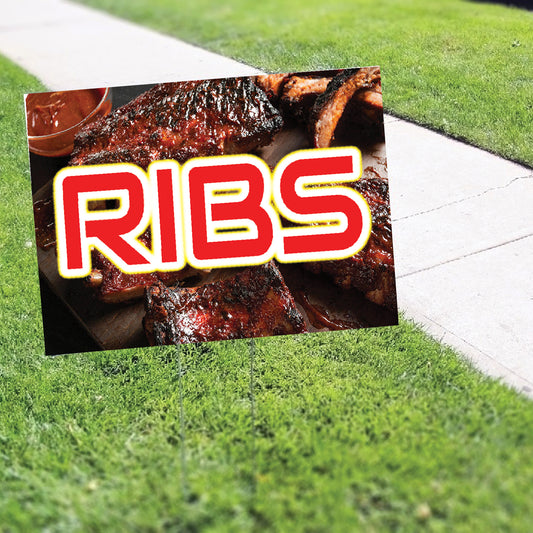Ribs Coroplast Yard Sign