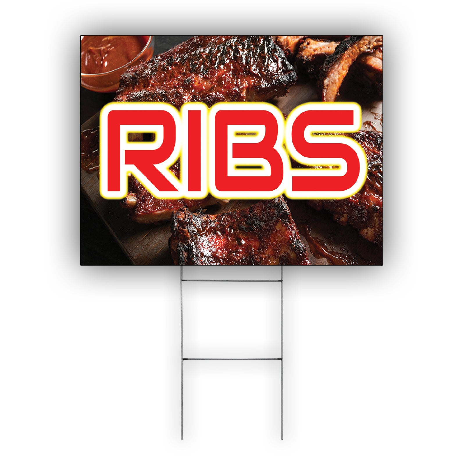 Ribs Coroplast Yard Sign – Sign Fever
