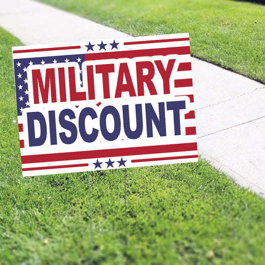Military Discount Coroplast Yard Sign
