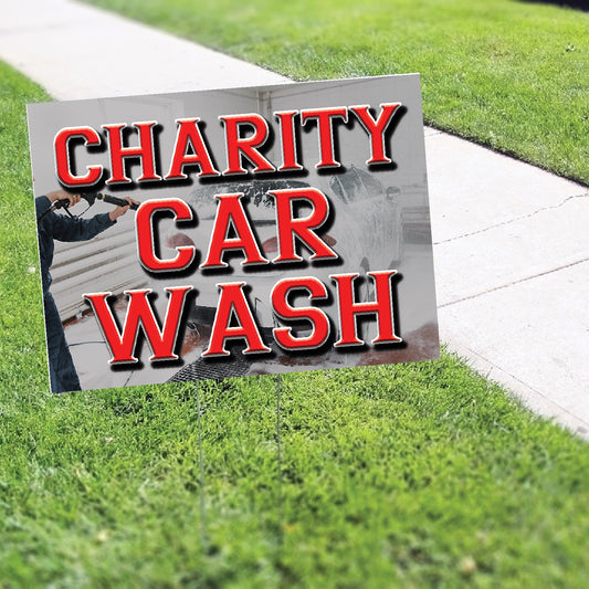 Charity Car Wash Coroplast Yard Sign