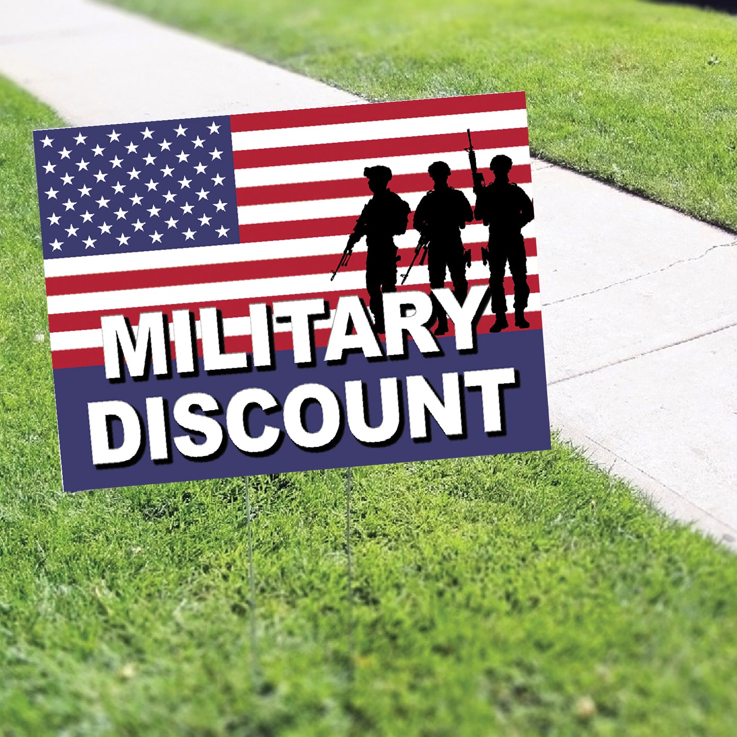 Military Discount Coroplast Yard Sign