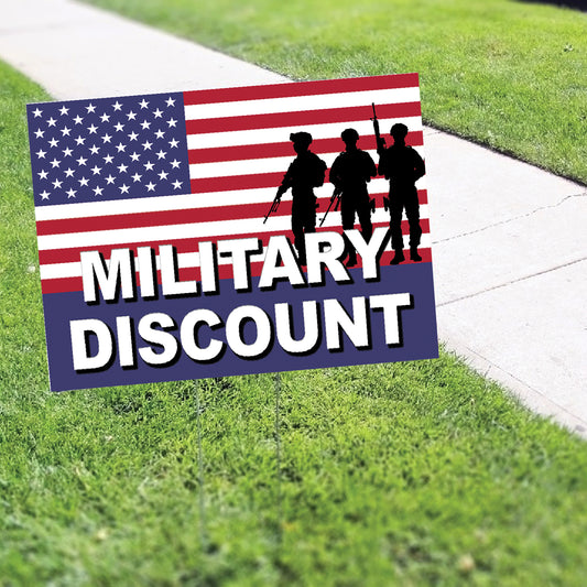 Military Discount Coroplast Yard Sign