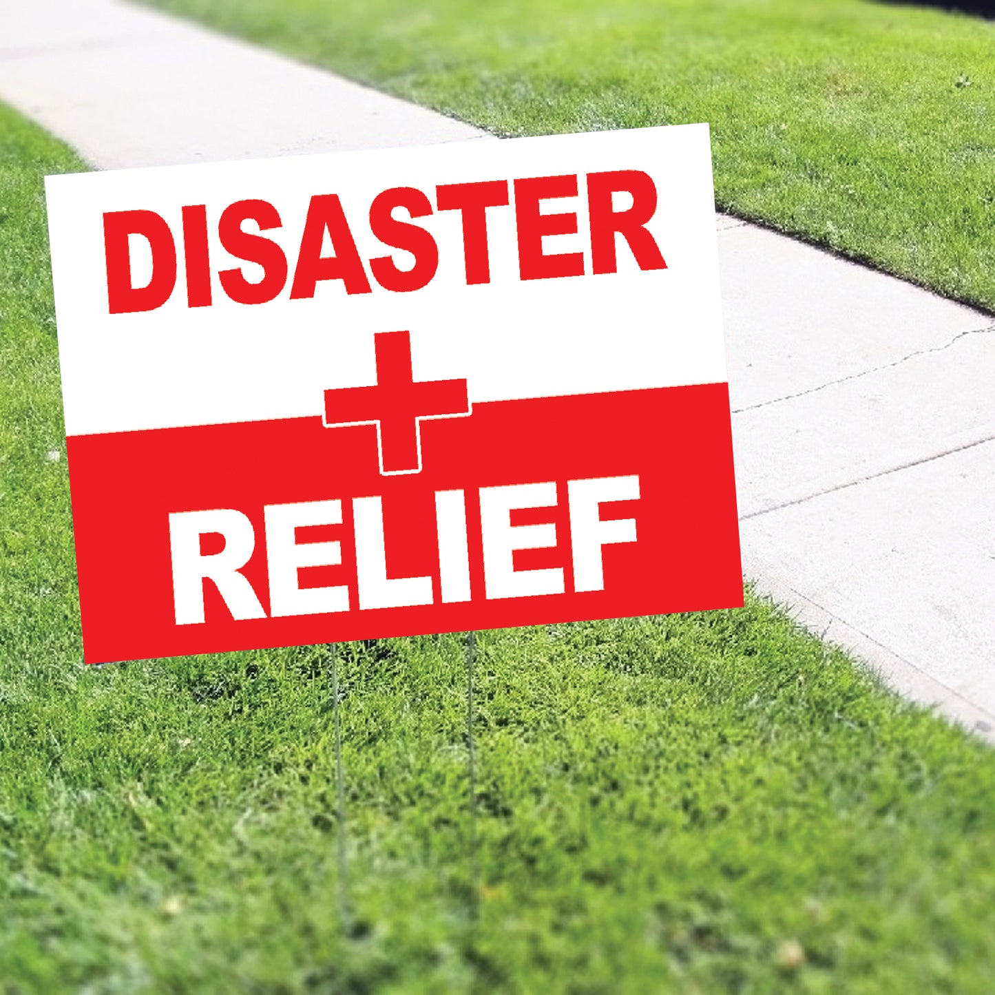 Disaster Relief First aid Coroplast Yard Sign