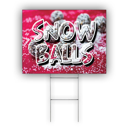 Snow Balls Coroplast Yard Sign