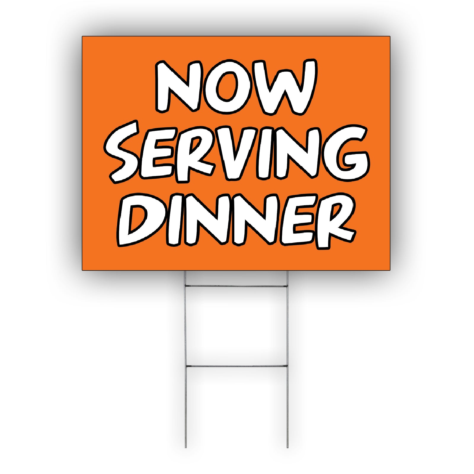 Getting Dinner Sign Now Serving Dinner Coroplast Yard Sign – Sign Fever