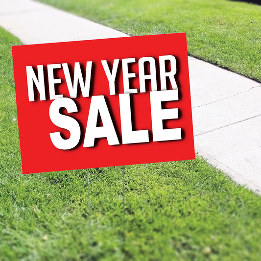 New Year Sale Coroplast Yard Sign