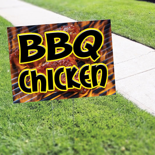 BBQ Chicken Coroplast Yard Sign