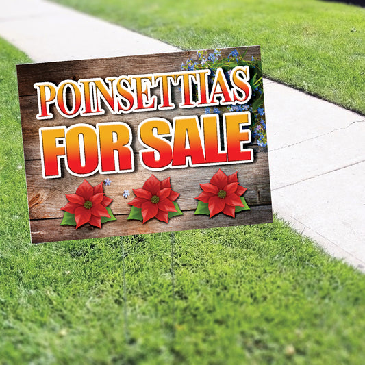 Poinsettias For Sale Coroplast Yard Sign
