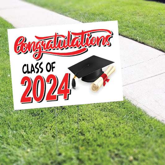 Congratulations Class Of 2024 Coroplast Yard Sign