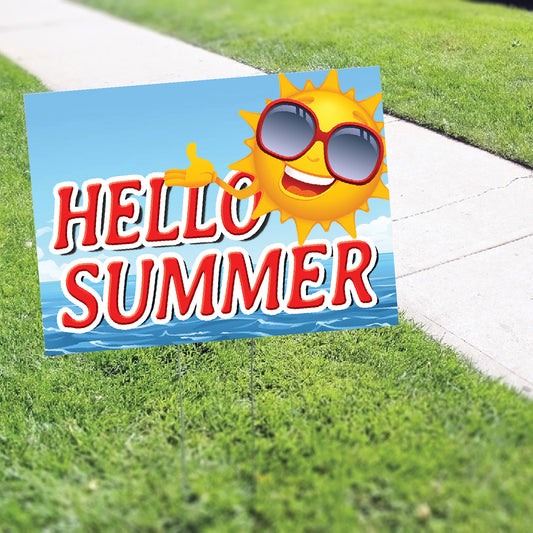 Hello Summer Coroplast Yard Sign