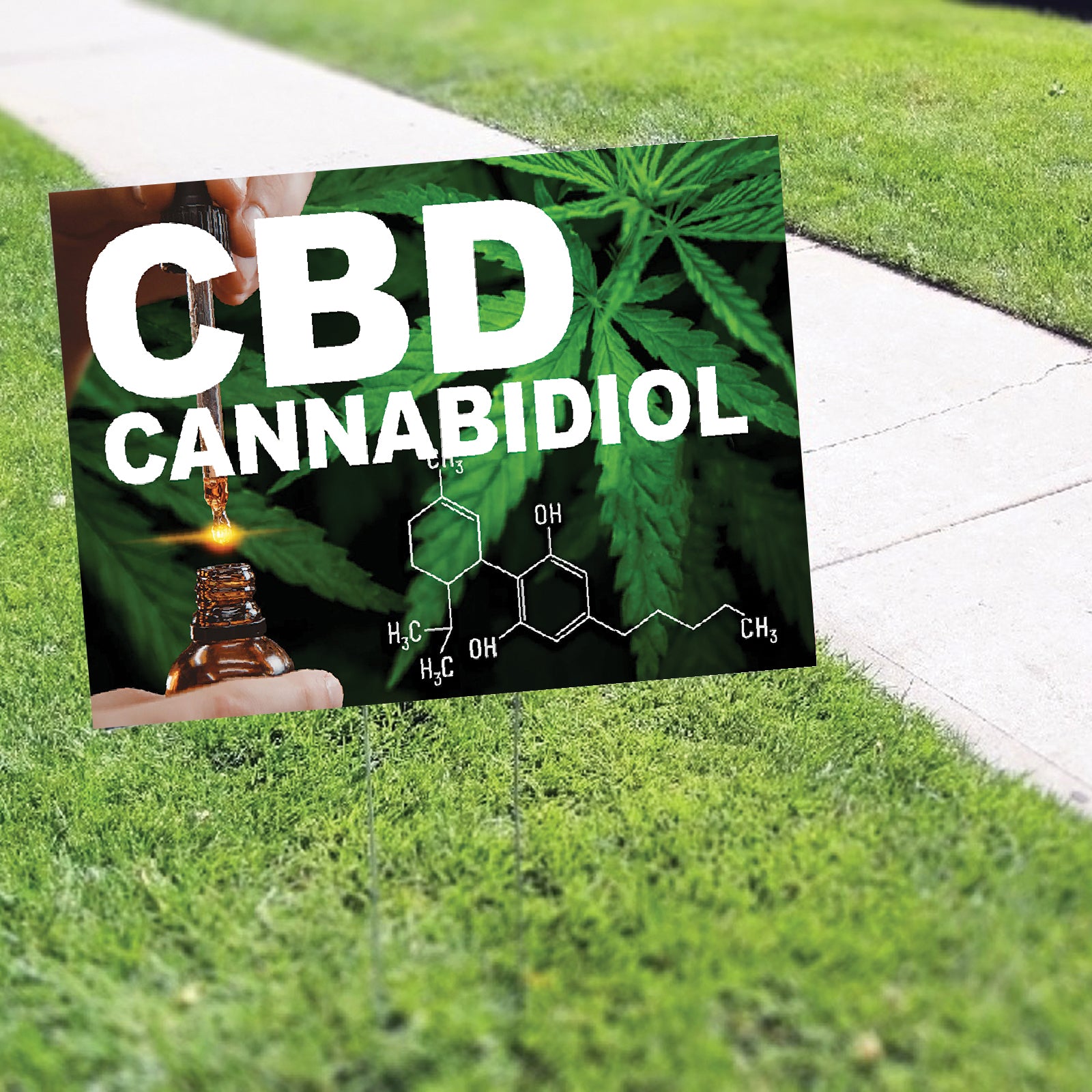 CBD Cannabidiol Coroplast Yard Sign