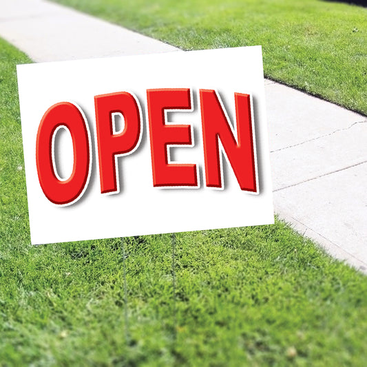 Open Coroplast Yard Sign