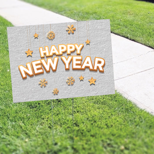 Happy New Year Coroplast Yard Sign
