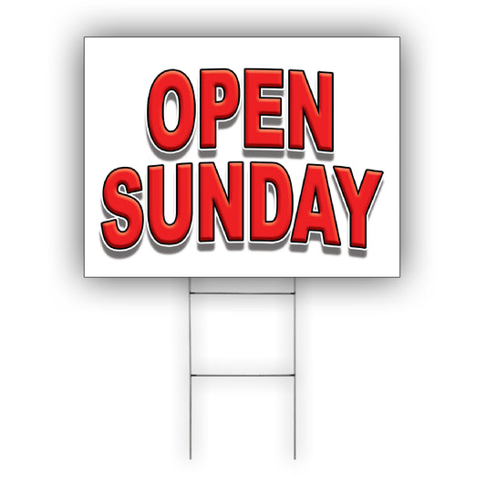 Open Sunday Coroplast Yard Sign