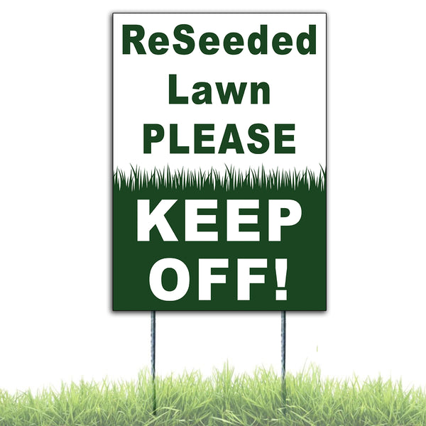 Reseeded Lawn please Keep Off Yard Sign - Sign Fever