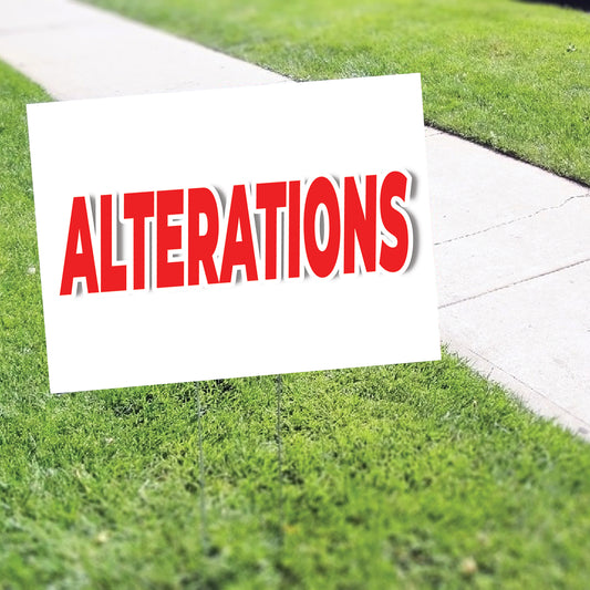 Alterations Coroplast Yard Sign