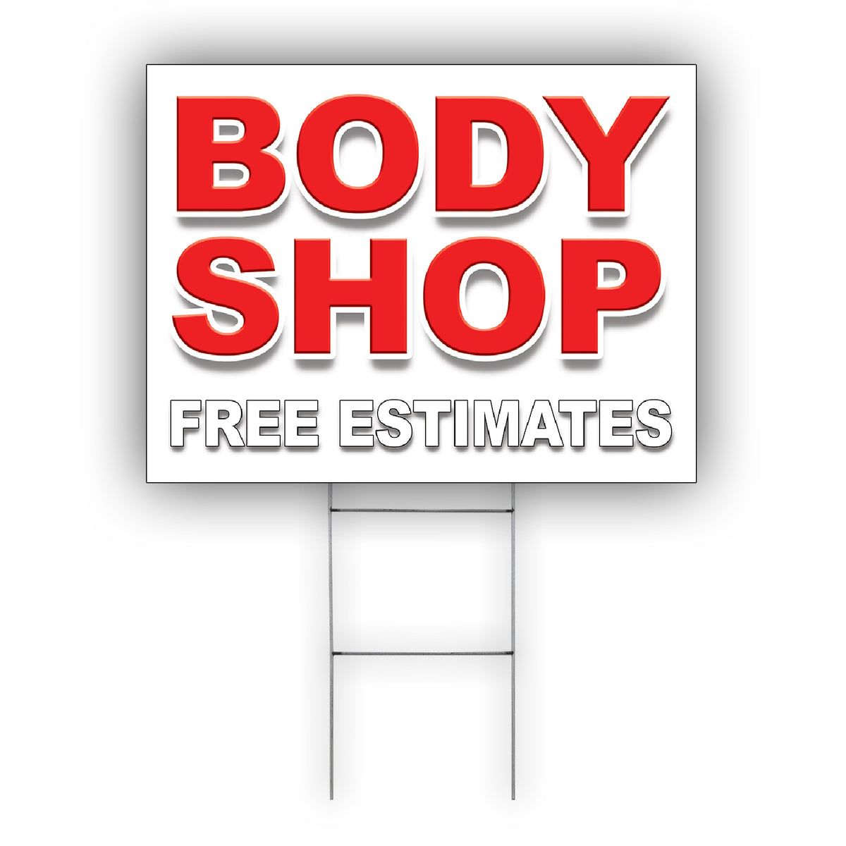 Body Express Signs Body Shop Free Estimates Coroplast Yard Sign – Sign Fever