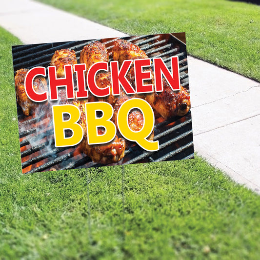 Chicken BBQ Coroplast Yard Sign