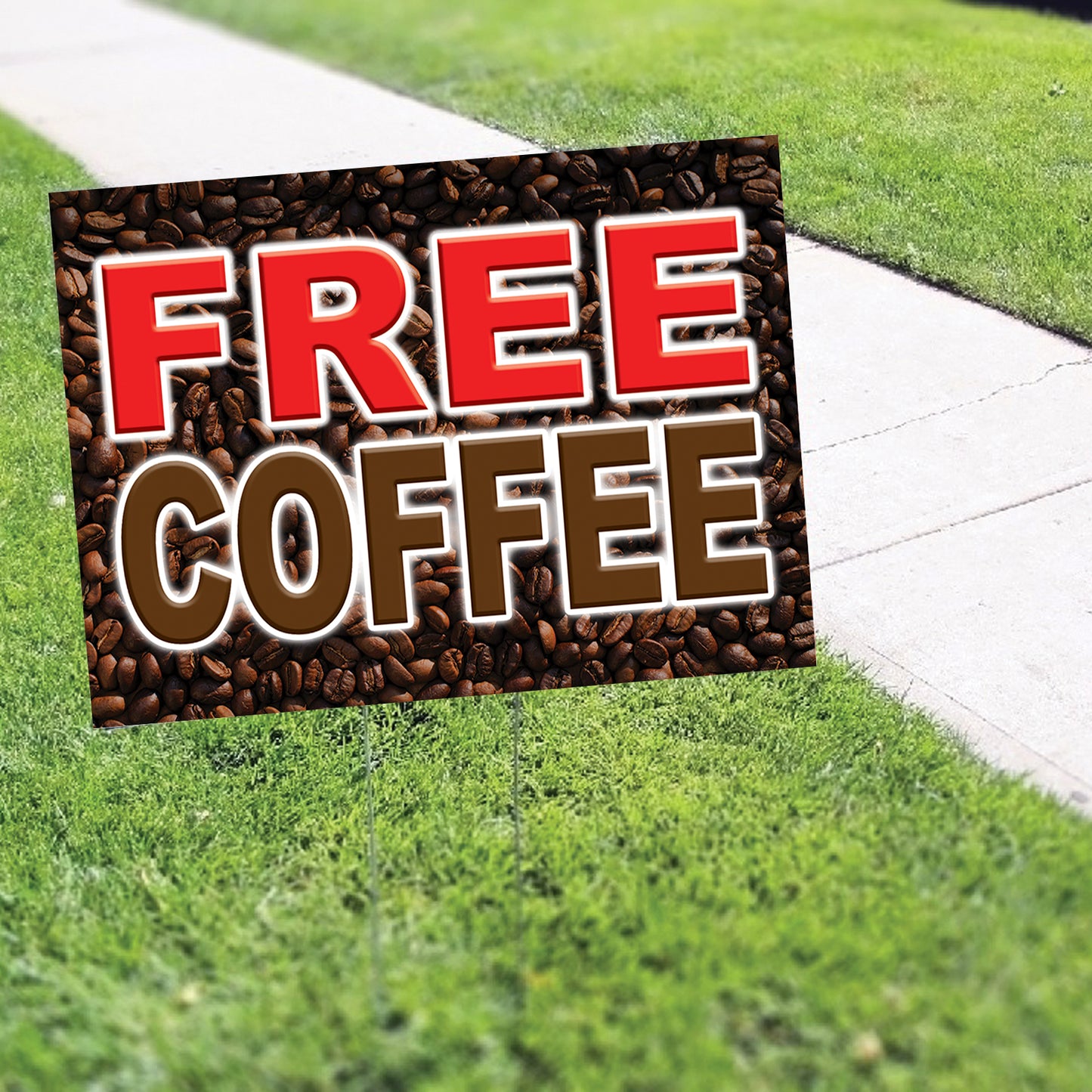 Free Coffee Coroplast Yard Sign