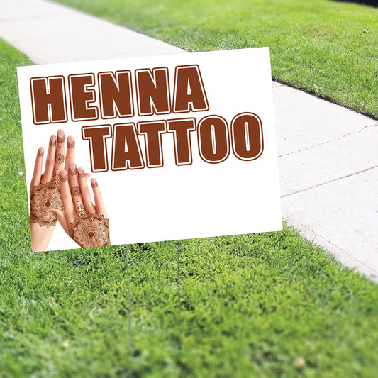 Henna Tattoo Coroplast Yard Sign