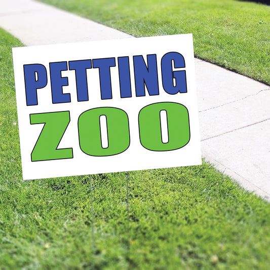 Petting Zoo Coroplast Yard Sign