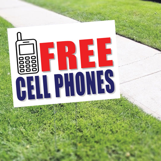Free Cell Phones Coroplast Yard Sign