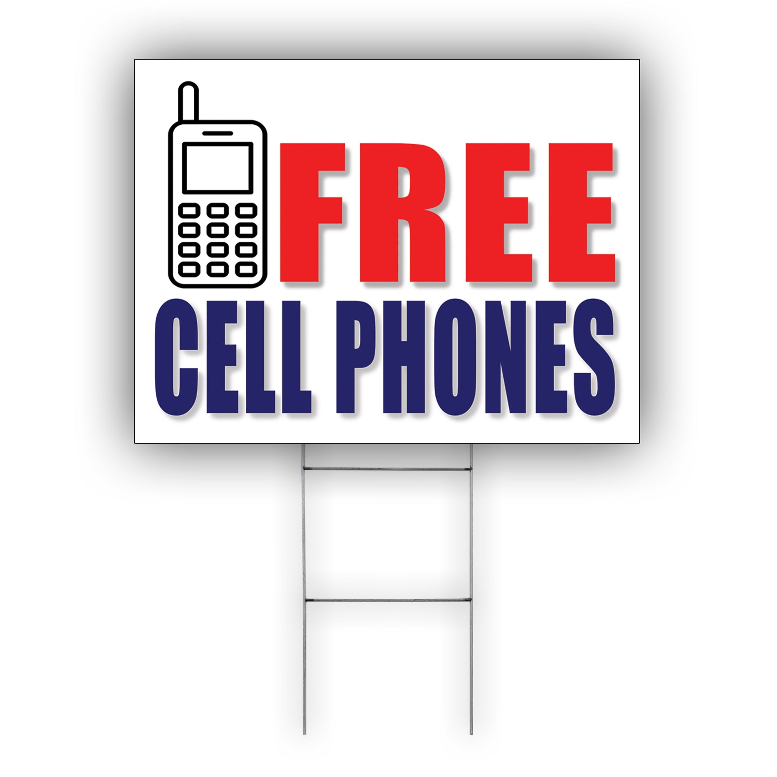 Free Cell Phones Coroplast Yard Sign – Sign Fever