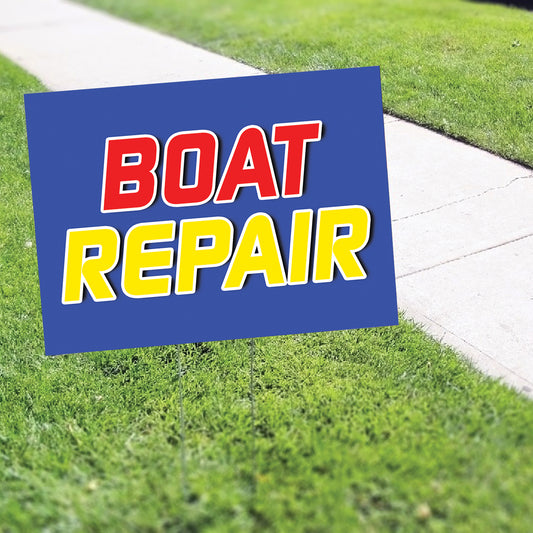 Boat Repair Coroplast Yard Sign