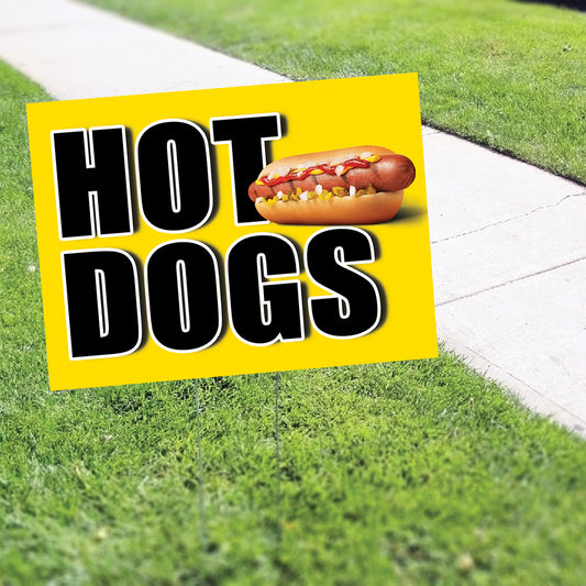 Hot dogs coroplast yard sign