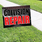 Collision repair coroplast yard sign