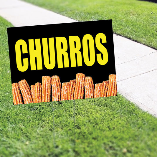 Churros coroplast yard sign