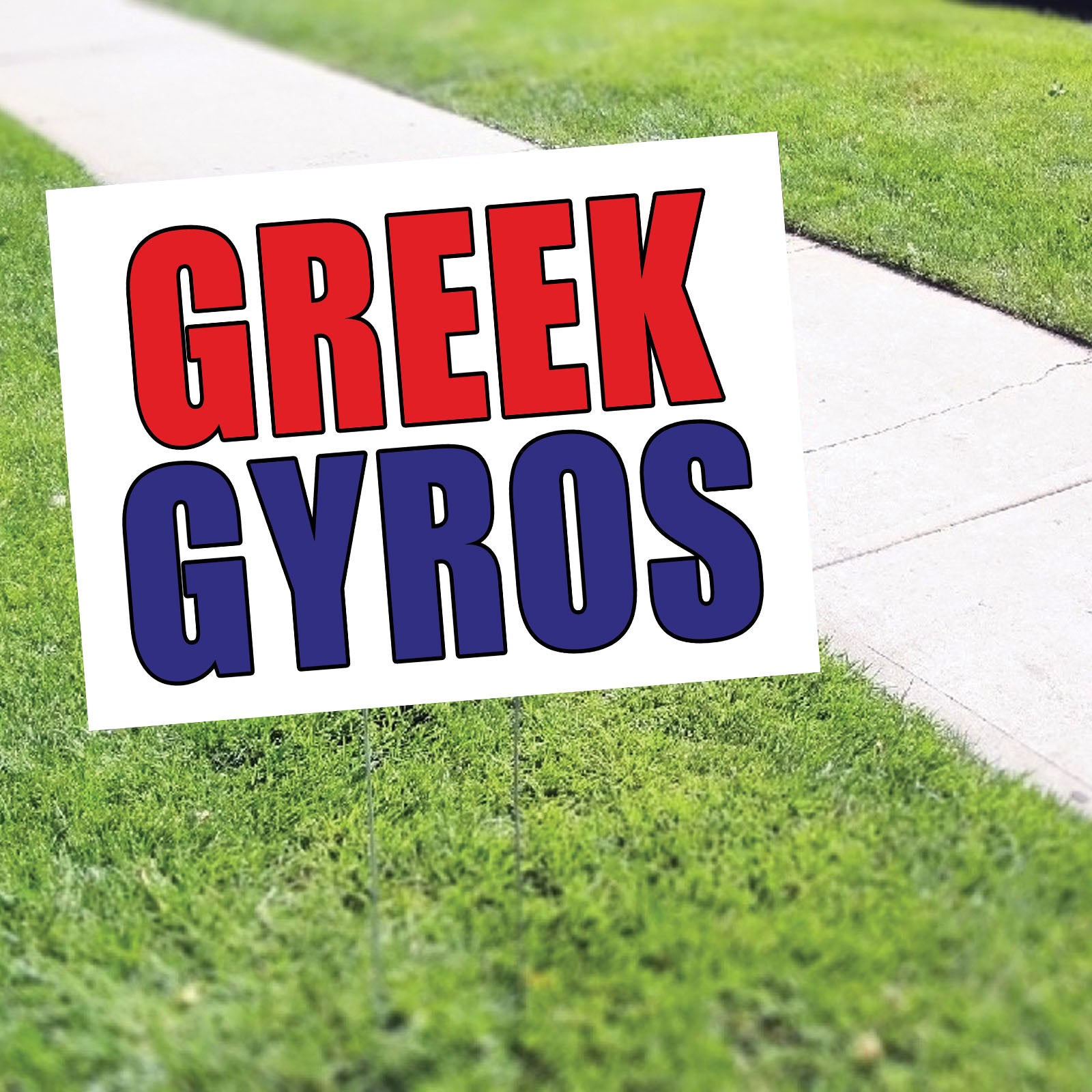 Greek gyros coroplast yard sign