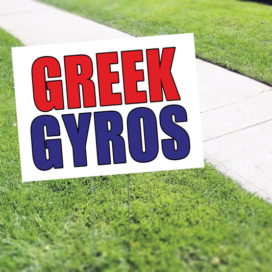 Greek gyros coroplast yard sign