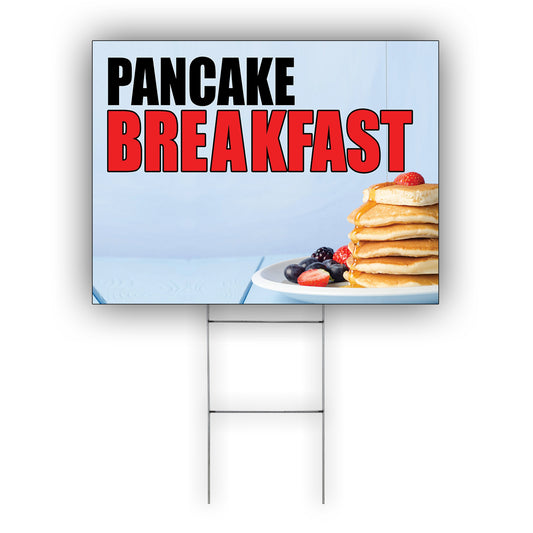Pancake breakfast coroplast yard sign