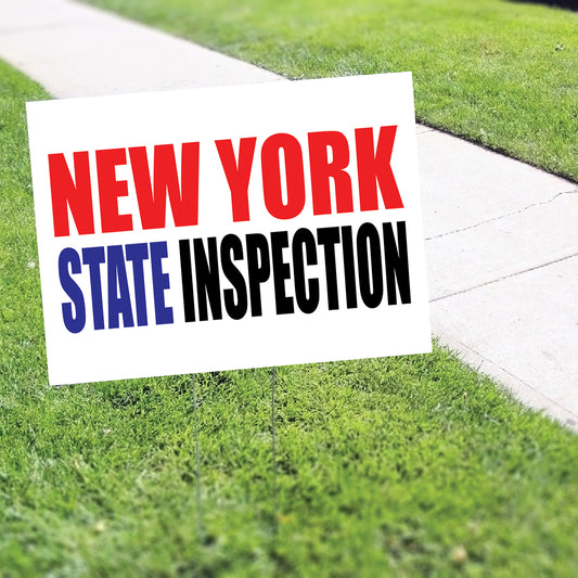 New York state inspection vinyl printed banner sign
