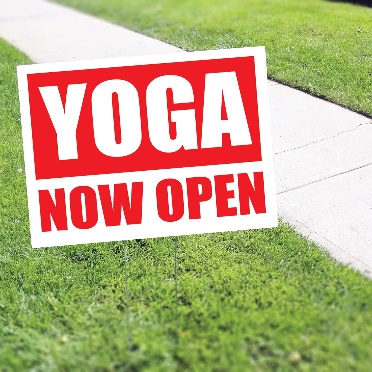 Yoga now open coroplast yard sign