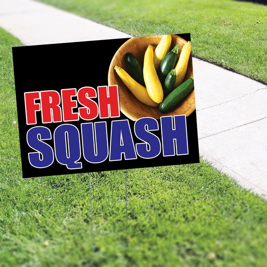 Fresh squash coroplast yard sign