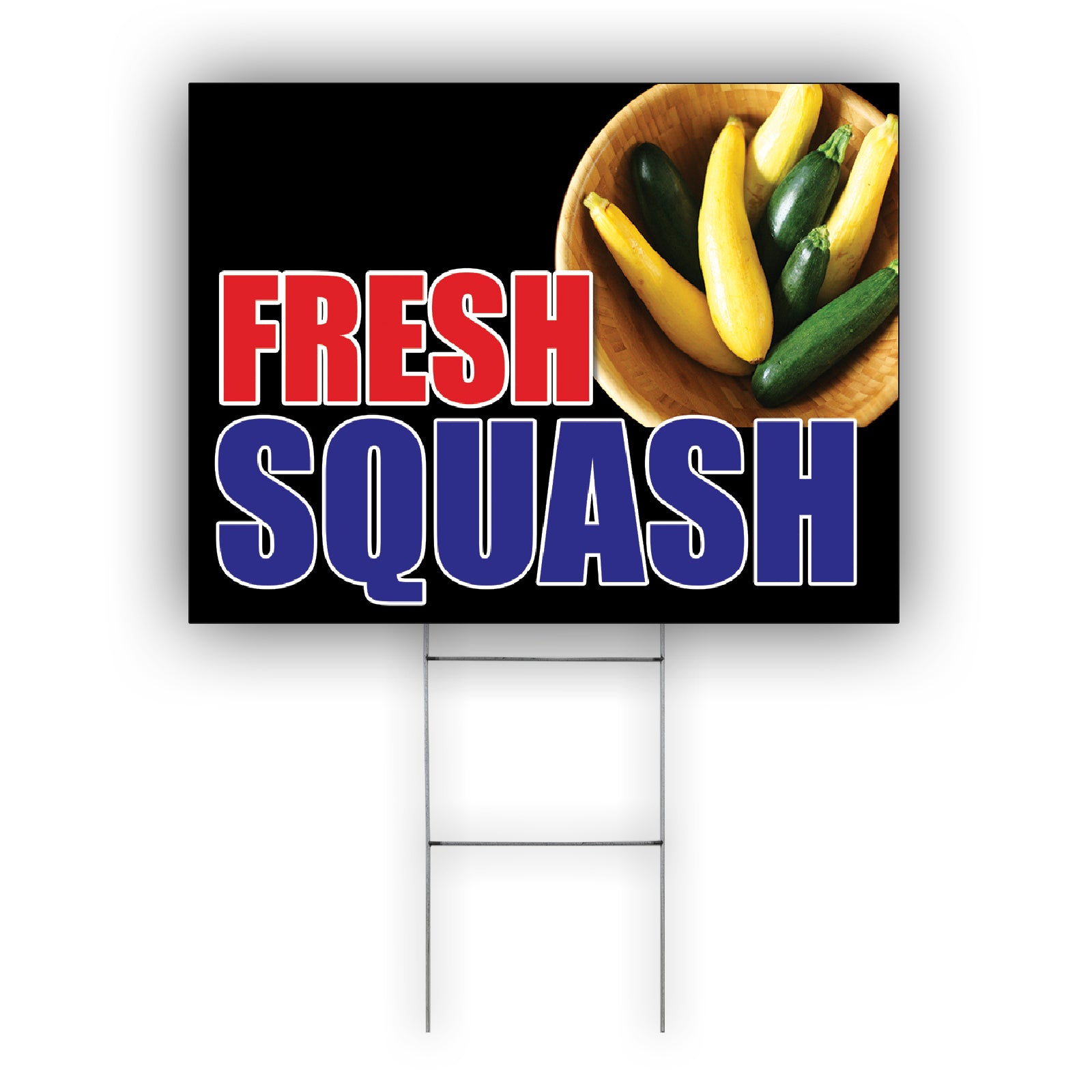 Fresh squash coroplast yard sign
