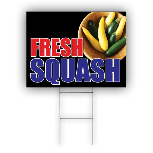 Fresh squash coroplast yard sign