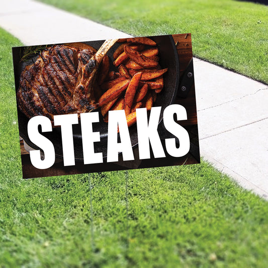 Steaks Coroplast Yard Sign