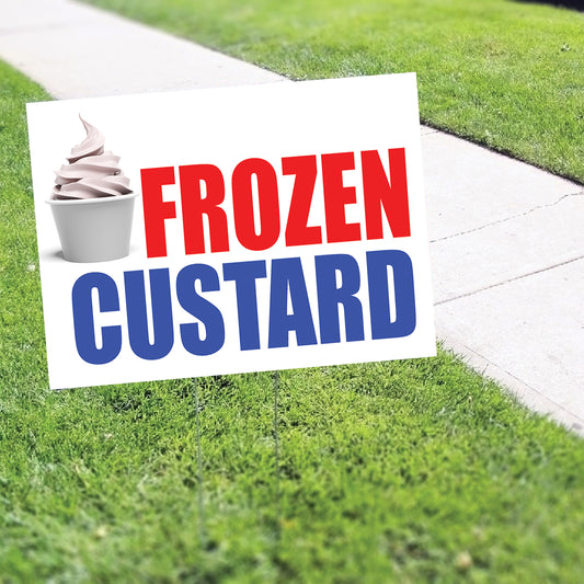 Frozen custard coroplast yard sign