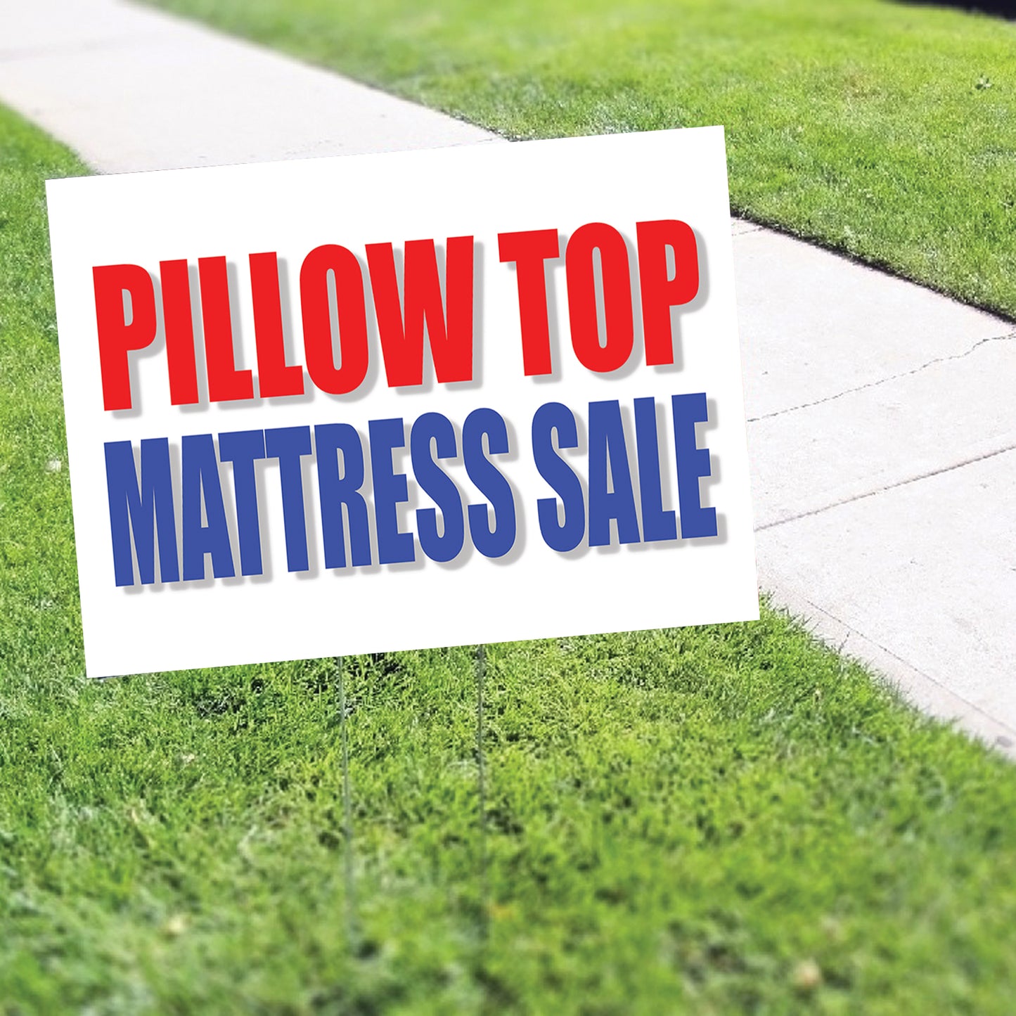 Pillow top mattress sale coroplast yard sign