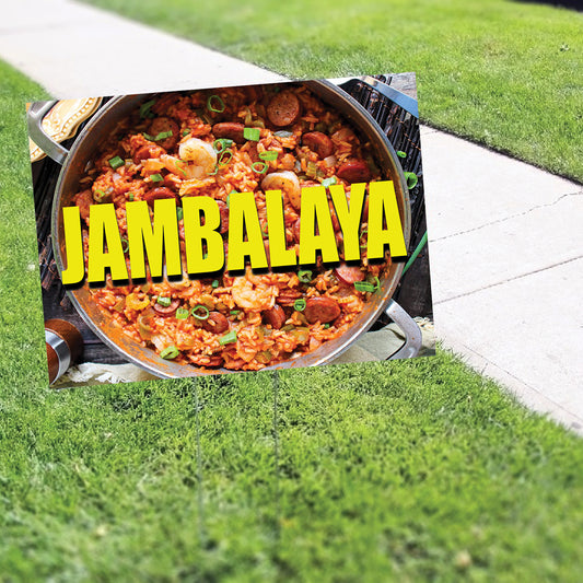 Jambalaya coroplast yard sign