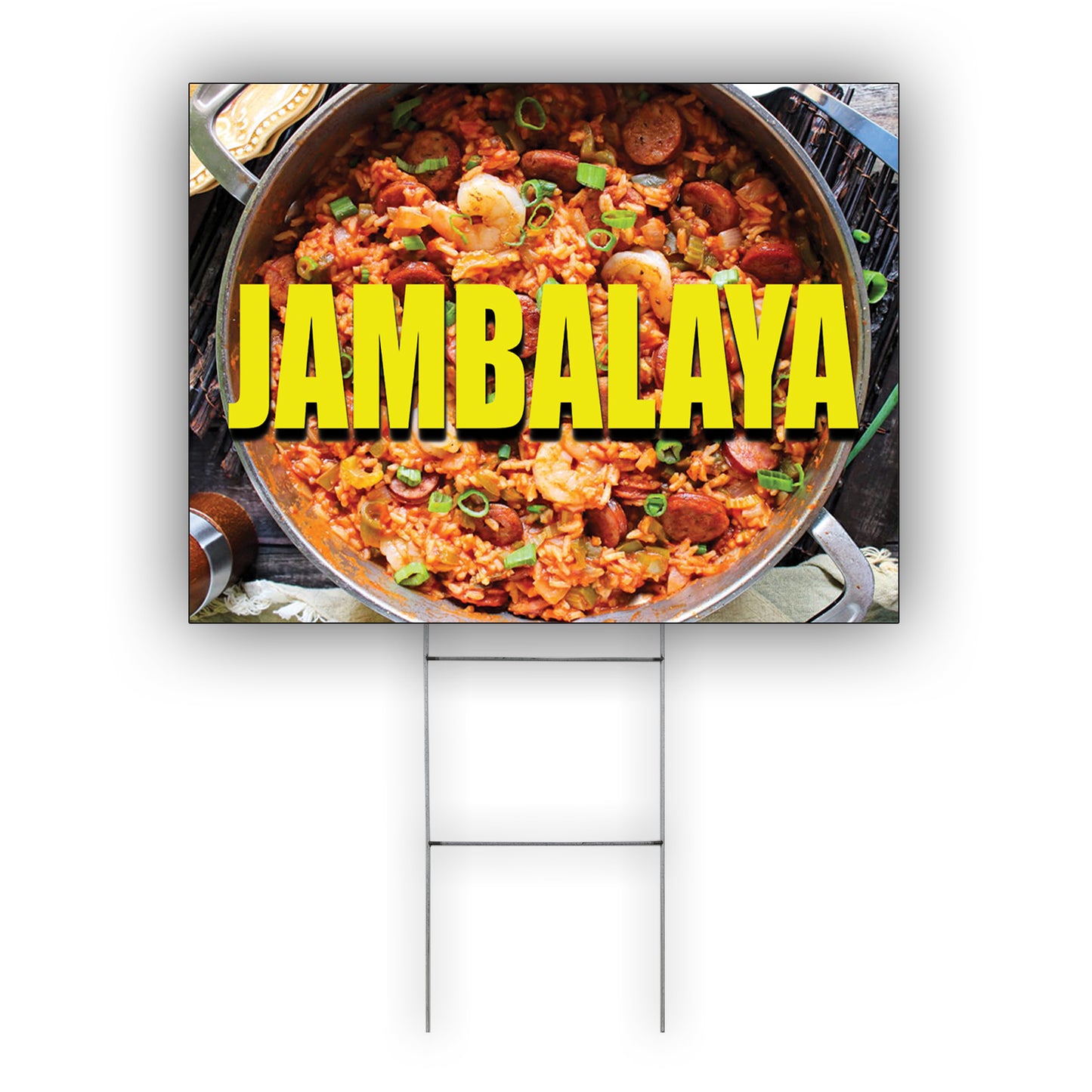 Jambalaya coroplast yard sign