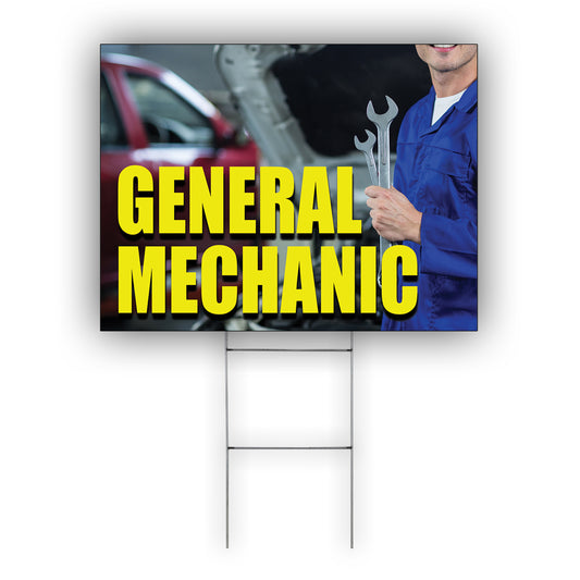 General mechanic coroplast yard sign