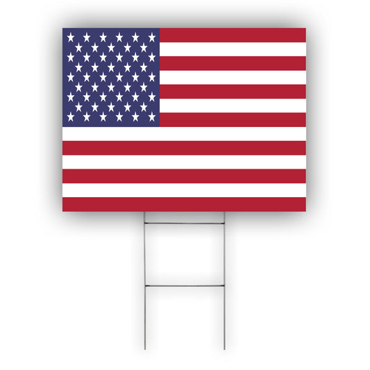 American Flag USA Coroplast Yard Sign